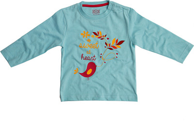 

Wow Mom Girls Printed T Shirt(Light Blue, Aqua