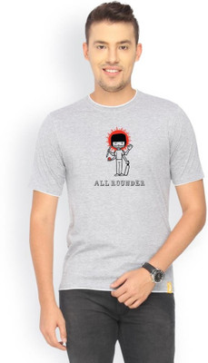 

Campus Sutra Solid Men Round Neck Grey T-Shirt