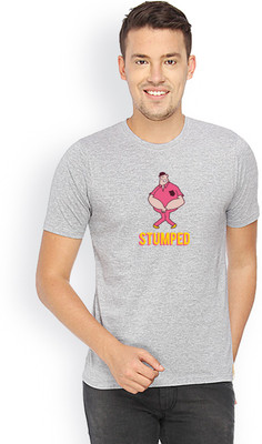 Campus Sutra Graphic Print Men Round Neck Grey T-Shirt