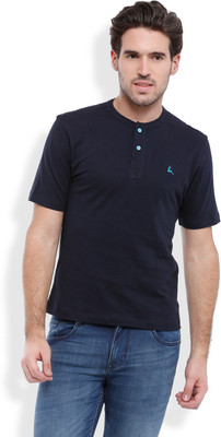 

Parx Solid Men's Henley Blue T-Shirt