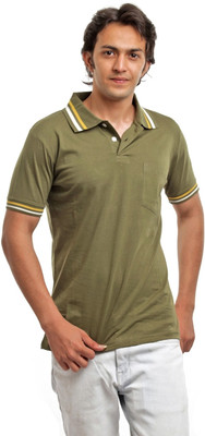 

BG69 Solid Men's Polo Neck Dark Green T-Shirt, Olive