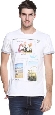 

Octave Printed Men's Round Neck White T-Shirt