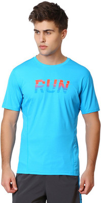 Puma Solid Men's Round Neck Blue T-Shirt, Atomic blue