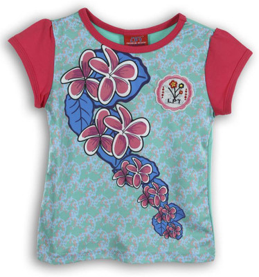 

Lilliput Girls Printed T Shirt(Multicolor, Green