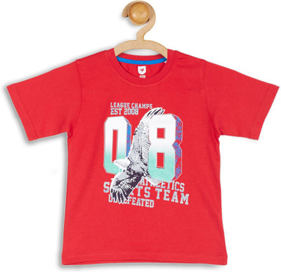 

612 League Boys Graphic Print Cotton T Shirt(Red, Pack of 1