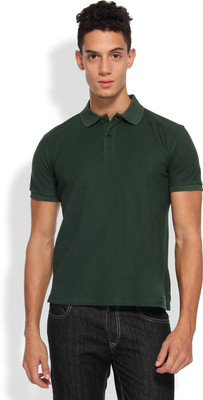 

Arise Solid Men's Polo Neck Dark Green T-Shirt, Dr olive green