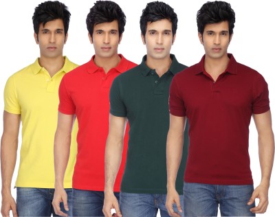 Concepts Solid Men Polo Neck Multicolor T-Shirt