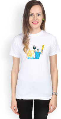 

Campus Sutra Printed Women' Round Neck White T-Shirt