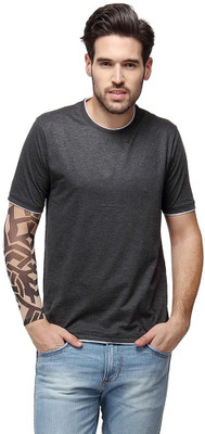

Campus Sutra Solid Men Round Neck Grey T-Shirt, Charcoal