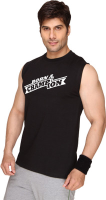 

SayItLoud Graphic Print Men's Round Neck Black T-Shirt