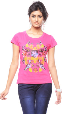 

Trendy Girlz Graphic Print Women's Round Neck Pink T-Shirt, Fandango pink