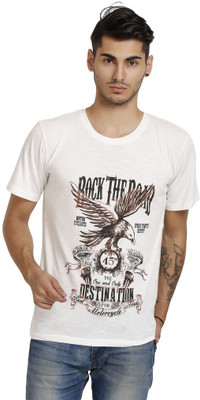 

Skatti Graphic Print Men's Round Neck White T-Shirt