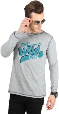 

SayItLoud Printed Men's Round Neck Grey T-Shirt