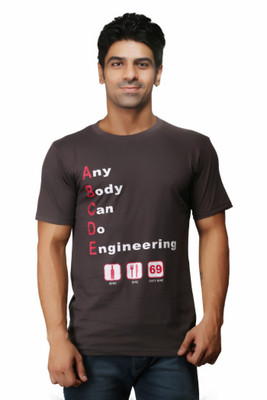 

Crazeis Printed Men's Round Neck Grey T-Shirt