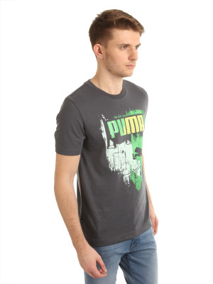 

Puma Graphic Print Men' Round Neck Grey T-Shirt, Ombre blue
