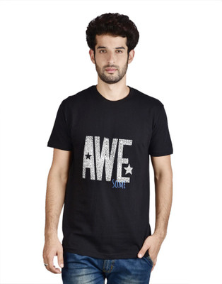 

Menlo Graphic Print Men's Round Neck Black T-Shirt