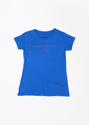 

Pepe Jeans Girls Solid T Shirt(Blue, Pack of 1