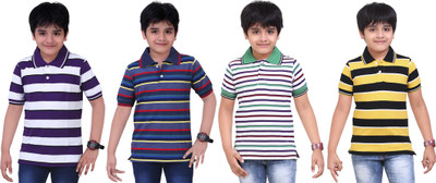 

Dongli Boys Striped T Shirt(Multicolor, Pack of 4)
