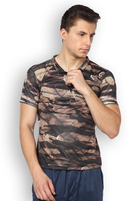 

DIFFERENCE OF OPINION Graphic Print Men' Turtle Neck Brown T-Shirt