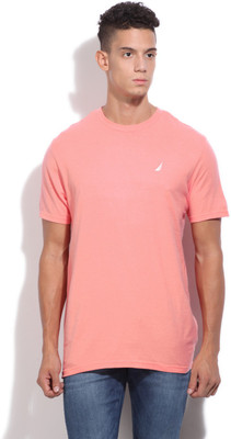 

Nautica Solid Men' Round Neck Pink T-Shirt, Nitsailblu