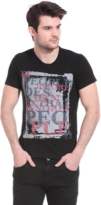 

Wild Hawk Printed Men's Round Neck Black T-Shirt