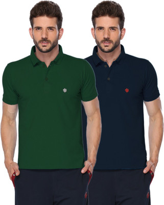 ONN Solid Men Polo Neck Green, Blue T-Shirt(Pack of 2) ONN Solid Men Polo Neck Green, Blue T-Shirt(Pack of 2)