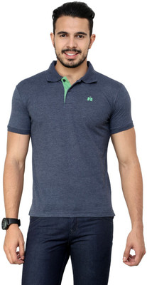 

Cotton County Premium Solid Men's Flap Collar Neck Grey T-Shirt, M.grey