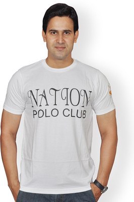 

Nation Polo Club Solid Men's Round Neck White T-Shirt