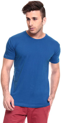 

Izinc Solid Men' Round Neck Blue T-Shirt, Royal blue
