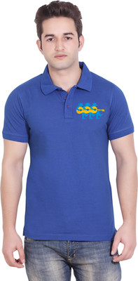 

Tantra Graphic Print Men's Polo Neck Blue T-Shirt, Royal blue
