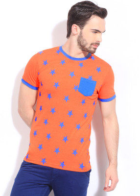 

Street Fuel Printed Men's Round Neck Orange T-Shirt
