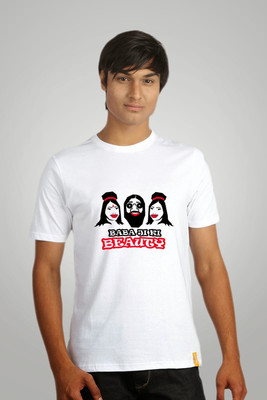

Campus Sutra Printed Men Round Neck White T-Shirt