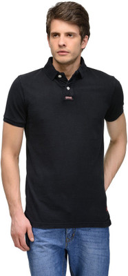 

Tailor Craft Solid Men's Polo Neck Black T-Shirt