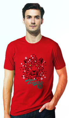 

Gallop Printed Men' Round Neck Red T-Shirt
