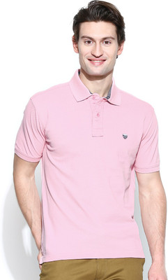 

John Players Solid Men's Polo Neck Pink T-Shirt, 1a1