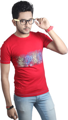 

Spur Printed Men' Round Neck Red T-Shirt