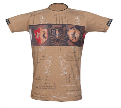 

Awack Boys Printed Cotton T Shirt(Beige, Pack of 1, Fawn