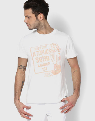 

Jack & Jones Graphic Print Men' Round Neck White T-Shirt, Cloud dancer