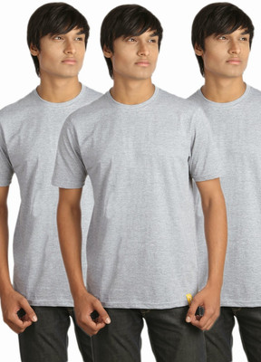 

Campus Sutra Solid Men Round Neck Grey T-Shirt(Pack of 3