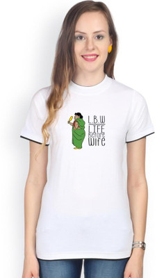 

Campus Sutra Solid Women's Round Neck White T-Shirt