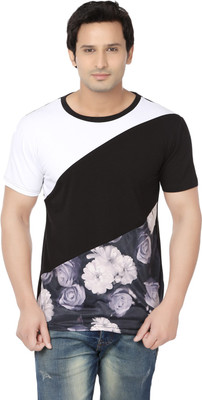 

Fugazee Lifestyle Floral Print Men's Round Neck Black, White T-Shirt