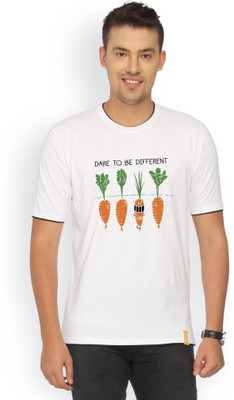 

Campus Sutra Printed Men Round Neck White T-Shirt