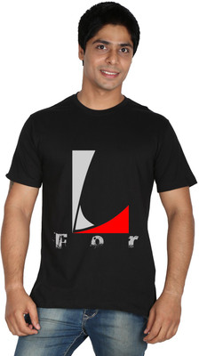 

Trendster Printed Men's Round Neck Black T-Shirt
