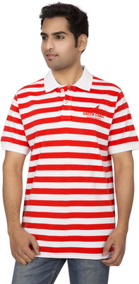 

Red Line Striped Men' Polo Neck Red, White T-Shirt
