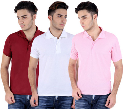 

Sanvi Traders Solid Men Polo Neck Multicolor T-Shirt(Pack of 3