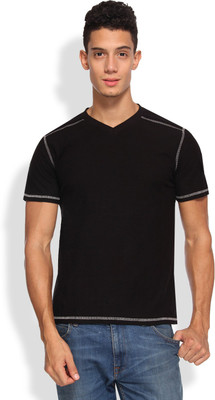 

Arise Solid Men's V-neck Black T-Shirt