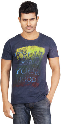 Masculino Latino Printed Men's Round Neck Grey T-Shirt