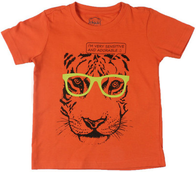 

Chalk by Pantaloons Boys Printed T Shirt(Orange, Pack of 1