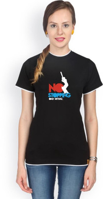 

Campus Sutra Solid Women's Round Neck Black T-Shirt