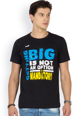 

Kingaroo Printed Men's Round Neck Black T-Shirt